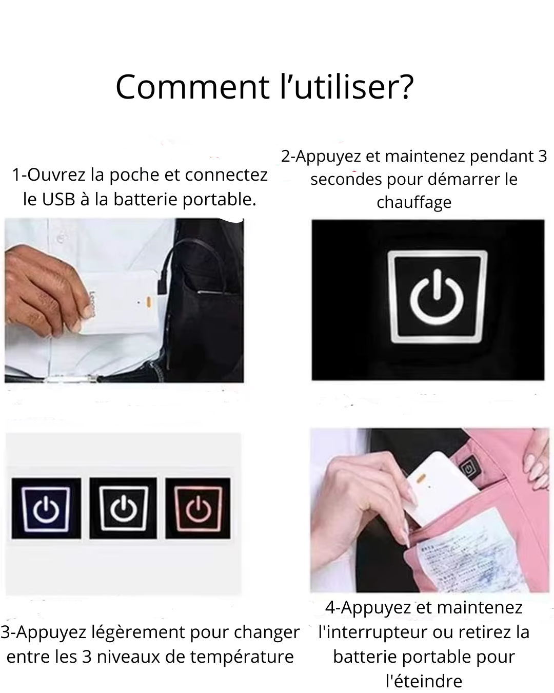Veste Chauffante USB en Graphène™ pour Homme et Femme : Intégrée de Capteur de Chaleur Intelligent pour Rester Bien au Chaud en Toute Saison Même en Hiver – Idéale pour les Aventures Extérieures !