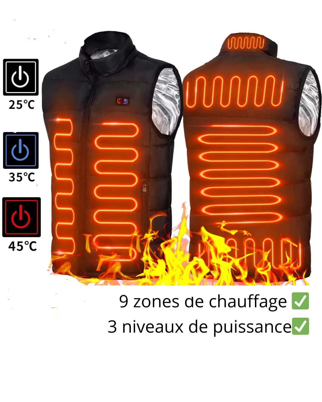 Veste Chauffante USB en Graphène™ pour Homme et Femme : Intégrée de Capteur de Chaleur Intelligent pour Rester Bien au Chaud en Toute Saison Même en Hiver – Idéale pour les Aventures Extérieures !