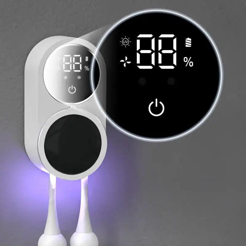 Stérilisateur UV Portable pour Brosse à Dents avec Fixation Murale™ : Élimine 99,99% des Bactéries grâce à sa Technologie UV pour une Désinfecter Rapidement et Efficacement Votre Hygiène Dentaire !
