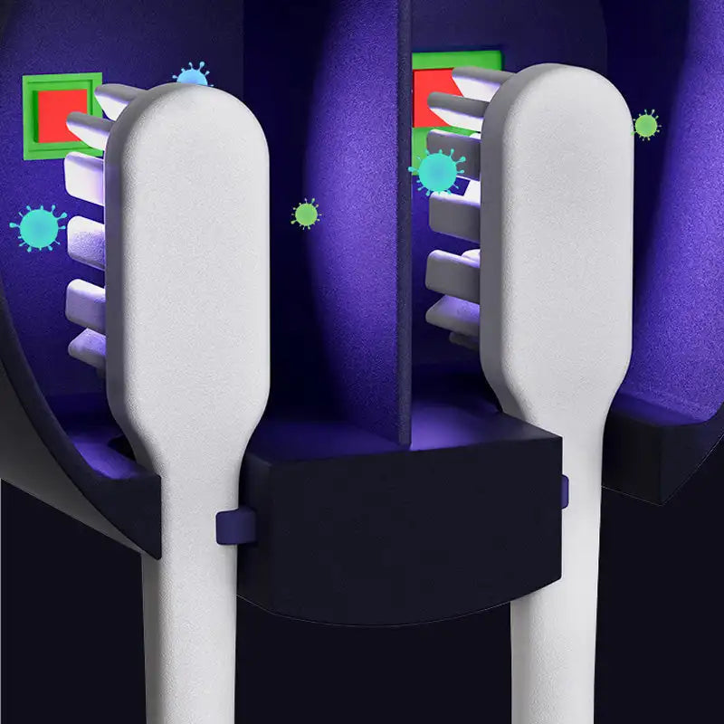 Stérilisateur UV Portable pour Brosse à Dents avec Fixation Murale™ : Élimine 99,99% des Bactéries grâce à sa Technologie UV pour une Désinfecter Rapidement et Efficacement Votre Hygiène Dentaire !