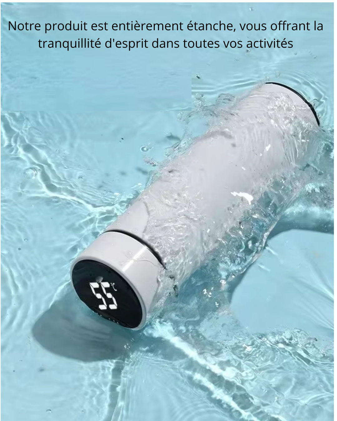 Bouteille Thermos 500ml en Acier Inoxydable avec Affichage Numérique™ : Garde Vos Boissons à Température Idéale avec Température Réglable et  Entièrement Étanche