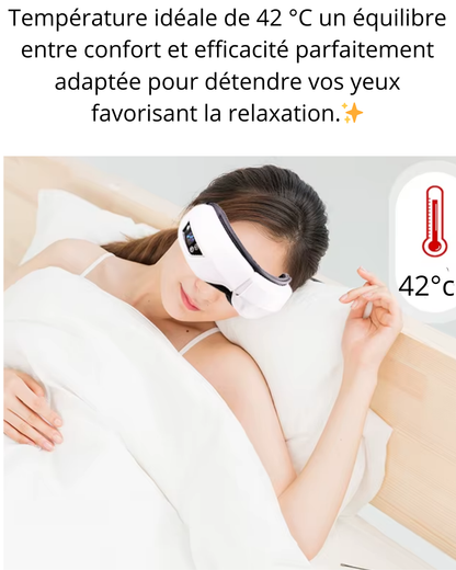 Máscara de ojos calefaccionada y vibratoria para relajarse y dormir: para aliviar la fatiga ocular para un sueño reparador con música y Bluetooth para una comodidad excepcional.