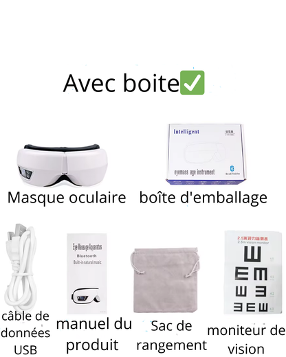 Máscara de ojos calefaccionada y vibratoria para relajarse y dormir: para aliviar la fatiga ocular para un sueño reparador con música y Bluetooth para una comodidad excepcional.