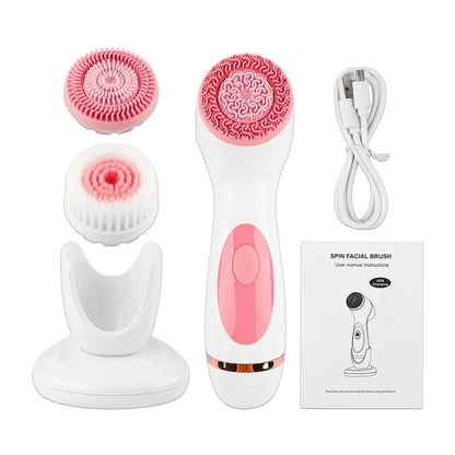 Brosse de Soin Facial 3 en 1 Électrique Intelligent™ : Nettoie en Profondeur le visage !