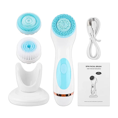 Brosse de Soin Facial 3 en 1 Électrique Intelligent™ : Nettoie en Profondeur le visage !
