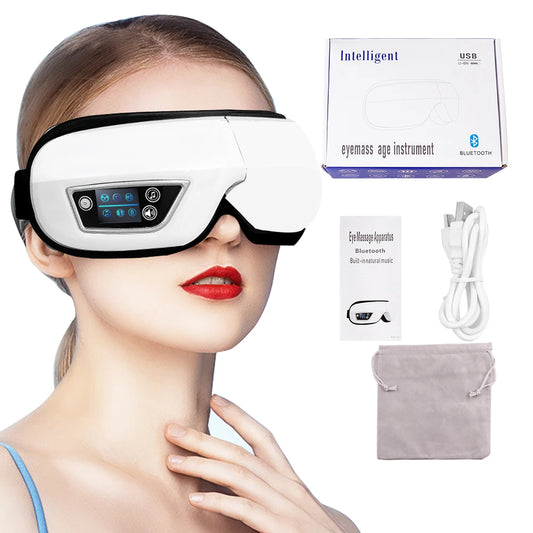 Masque de relaxation et de sommeil Oculaire Chauffant et Vibrant ™: pour Soulagée la Fatigue Oculaire pour un Sommeil Réparateur avec Musique et Bluetooth pour un Confort Exceptionnel !