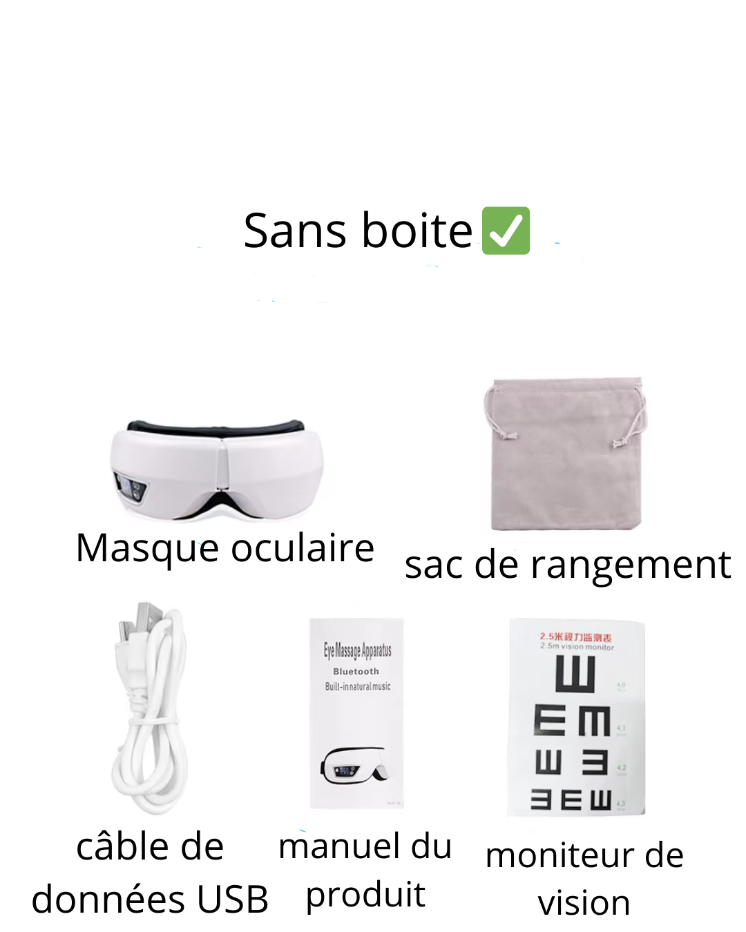 Máscara de ojos calefaccionada y vibratoria para relajarse y dormir: para aliviar la fatiga ocular para un sueño reparador con música y Bluetooth para una comodidad excepcional.