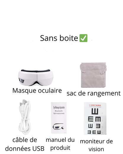 Máscara de ojos calefaccionada y vibratoria para relajarse y dormir: para aliviar la fatiga ocular para un sueño reparador con música y Bluetooth para una comodidad excepcional.