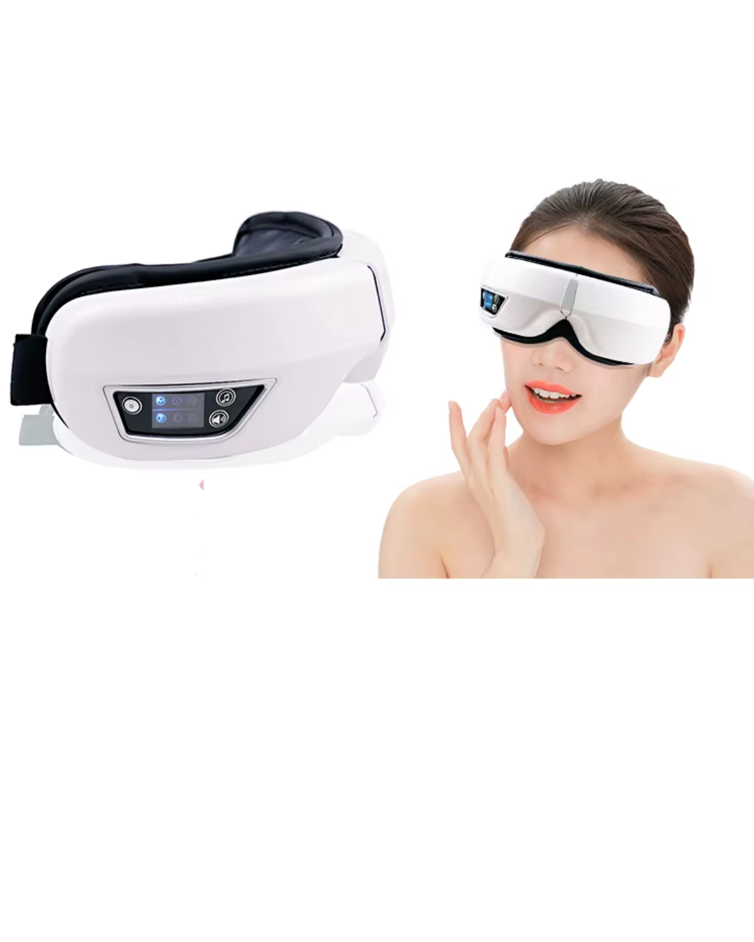 Máscara de ojos calefaccionada y vibratoria para relajarse y dormir: para aliviar la fatiga ocular para un sueño reparador con música y Bluetooth para una comodidad excepcional.